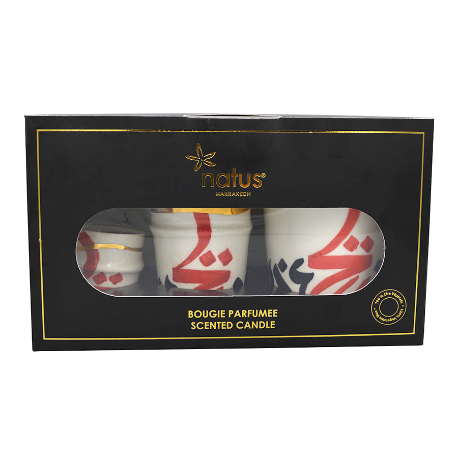 Set 3 Bougies parfumées - Calligraphie