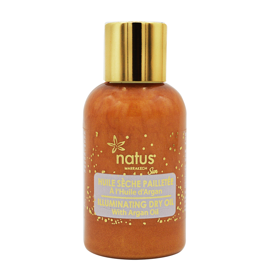 Glittery dry oil with argan oil