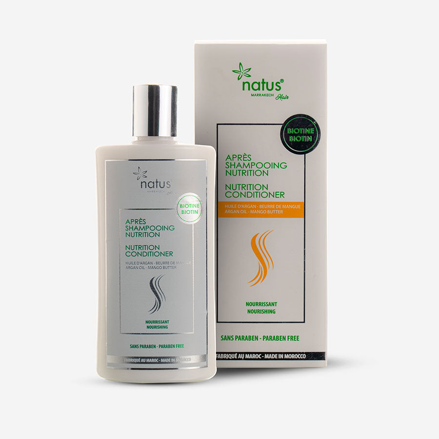APRÈS SHAMPOOING NUTRITION BIOTINE BEURRE DE MANGUE &amp; ARGAN - 250ml