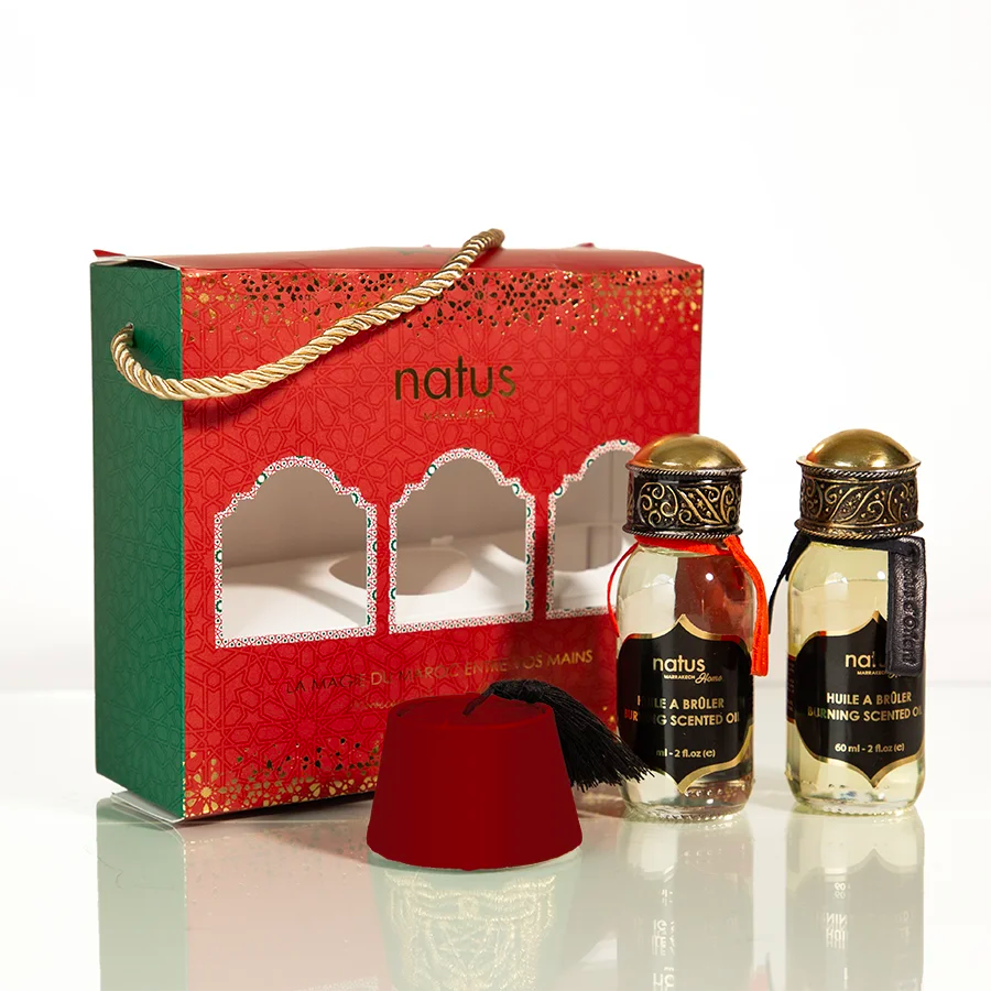 Boîte Dima Maroc Serghina &amp; Huiles à Brûler – Coffret Parfum Maison