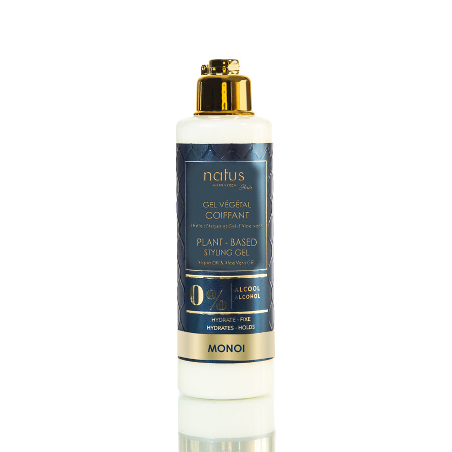 Gel Végétal Coiffant - 200ml Anti-friottis Cheveux Bouclés Monoi