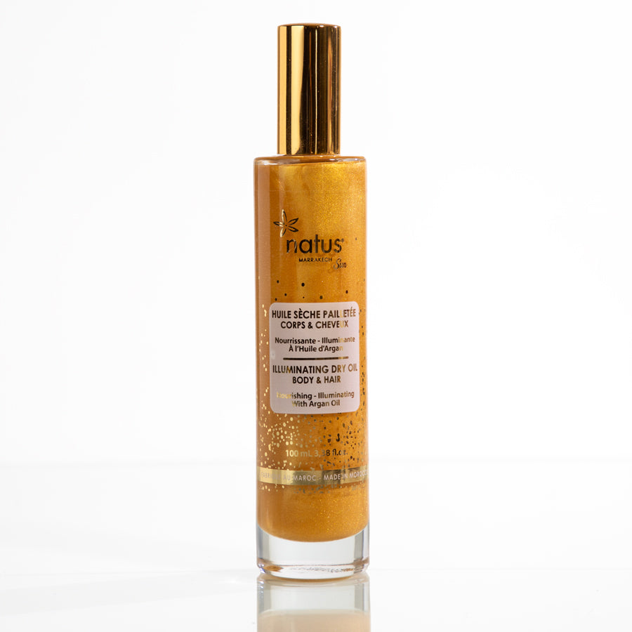 Glittery dry oil with argan oil
