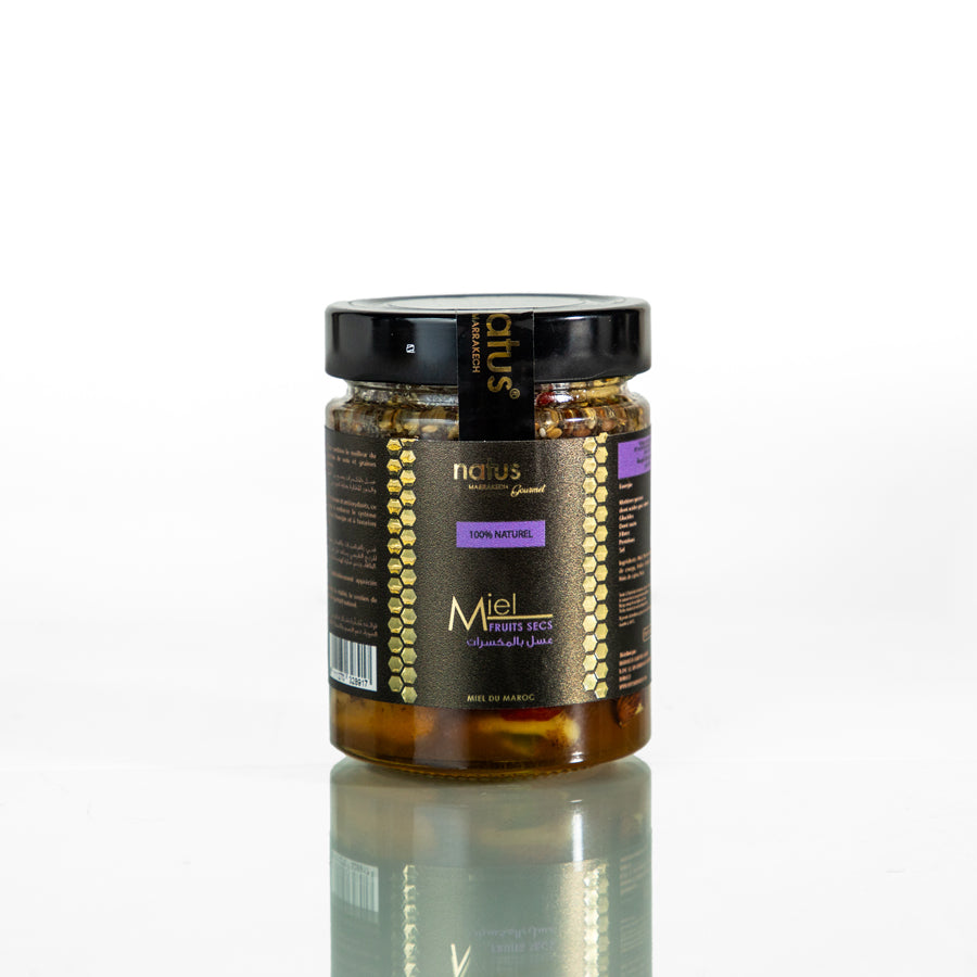 Miel aux fruits secs 100% Naturel - Mélange Énergétique Naturel