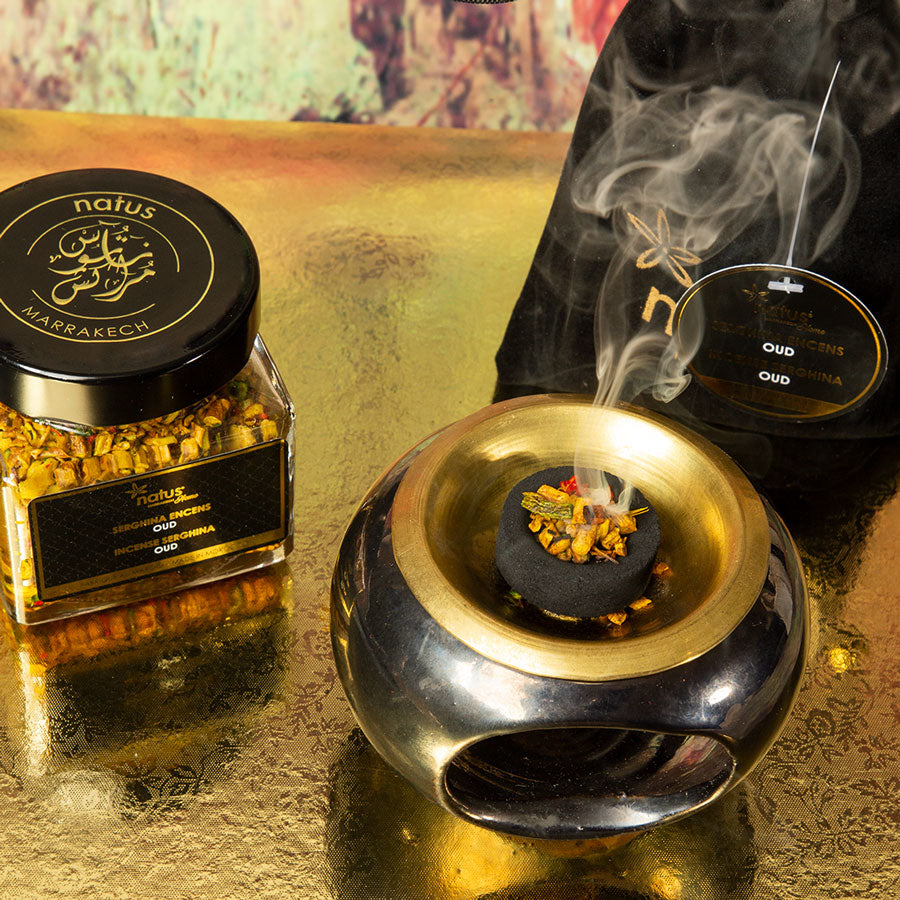 CERAMIC INCENSE BURNER PACK + SERGHINA POT 120 GR